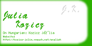julia kozicz business card